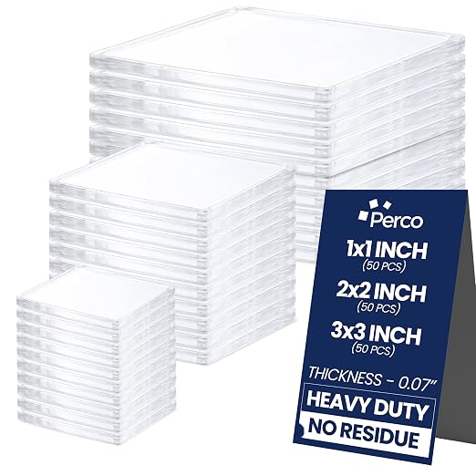 Perco Double Sided Tape Squares, 95 Pre-Cut Mounting Squares – 50 1"x1"