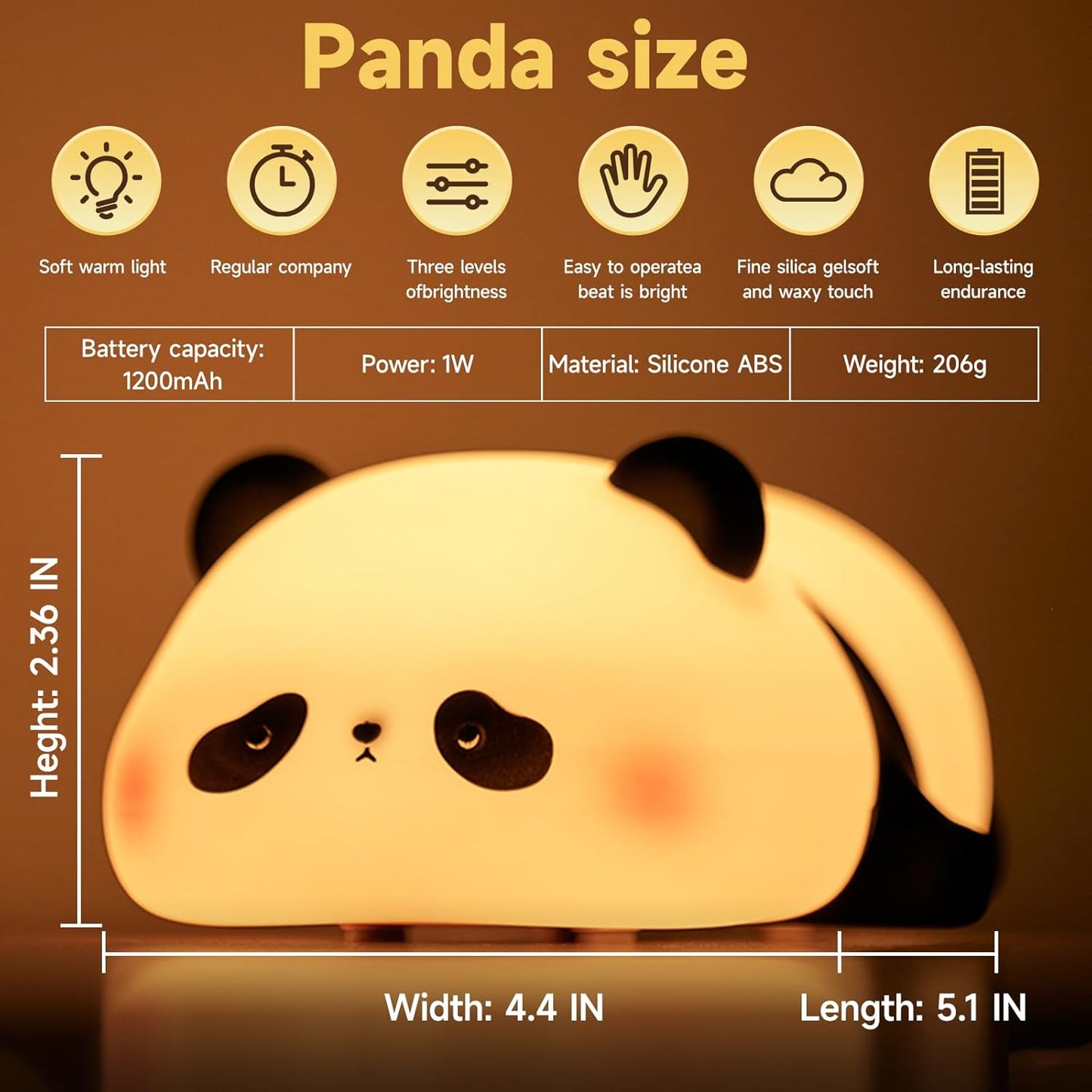 Cute Duck/Chicken/Pig/Rabbit/Panda Night Light, LED Squishy Animal Novelty Lamp for Toddler Baby Kids, Nursery Touch Kawaii Room/House Decor
