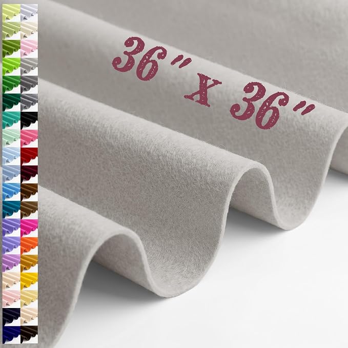 Large Felt Fabric Sheet 36 x 36 Inch, 1.6mm Thick | Soft nonwoven felt