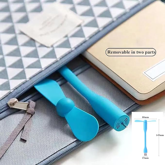 Mini USB Fan, Portable Pocket Fan USB-A Powered Little Cooler, Quiet Operation, for Home Office Car Outdoor Travel- 4 Pack (Blue)