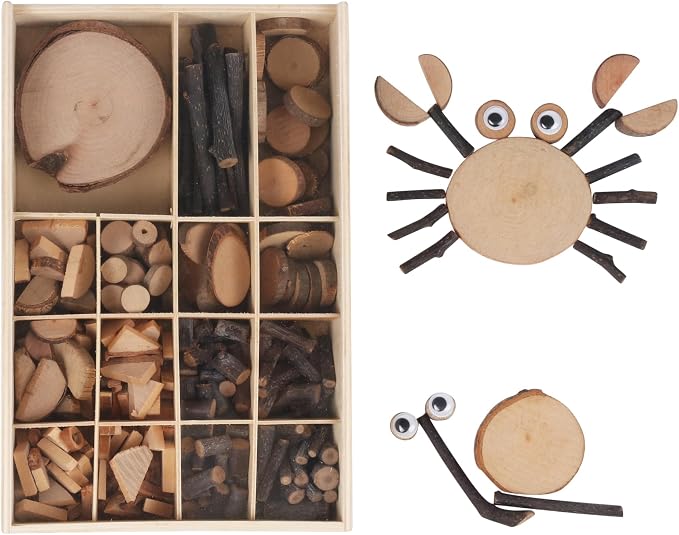 Candywood Wooden Unfinished Craft Kits Toy, Unfinished Natural Wood Slices