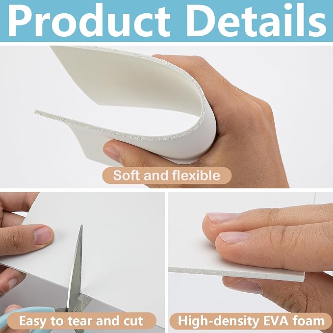 codree 24 Pcs 3mm Thick Embroidery Foam- 6 x 9 Inch EVA Foam Sheets