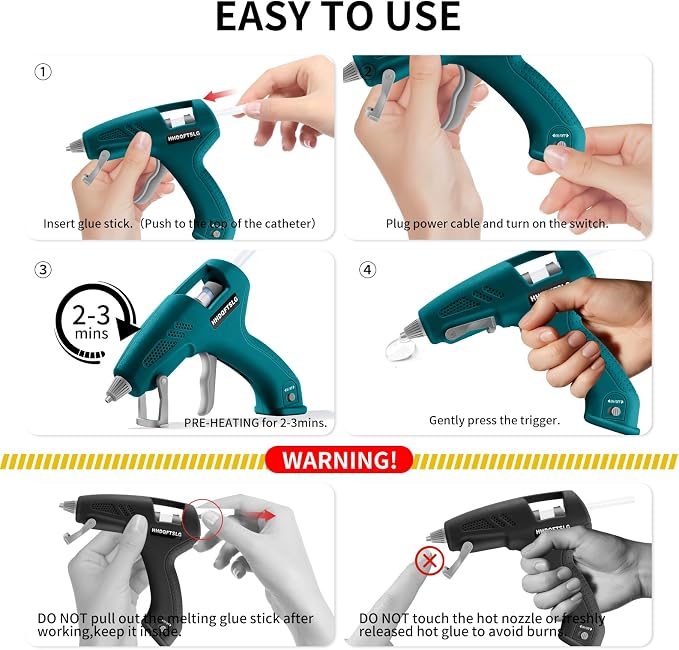 Cordless Hot Glue Gun, Fast Preheating