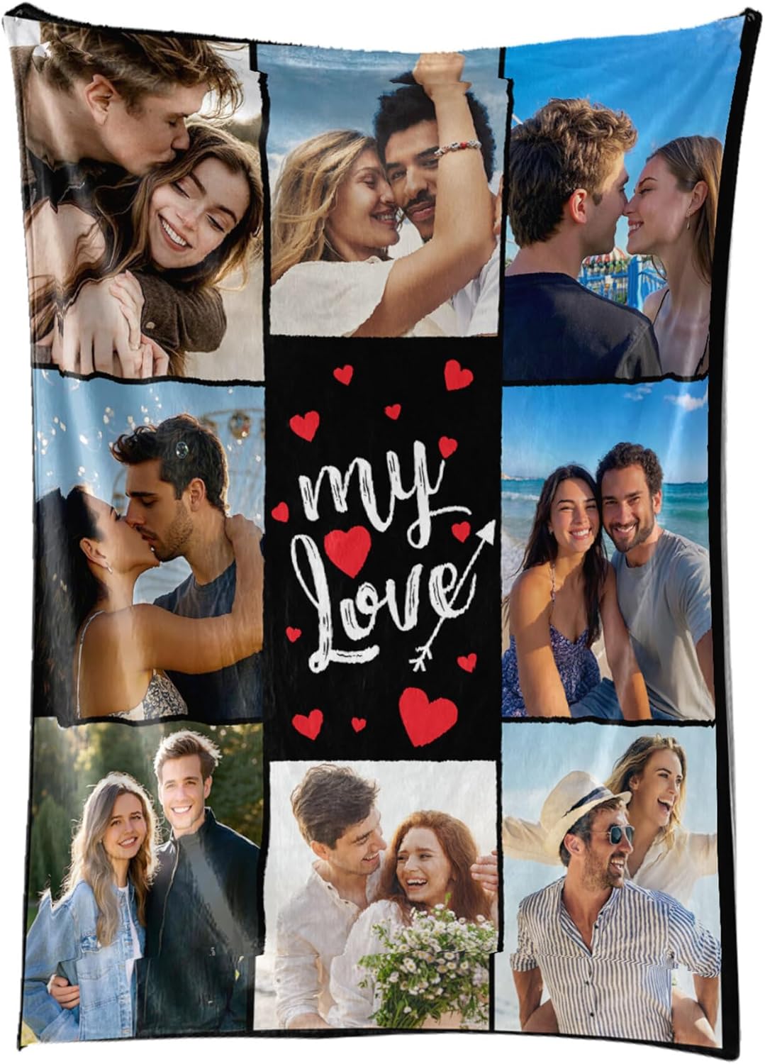 Custom Blanket with Picture Personalized Blanket Customizable Blanket Photo Blankets Customize Valentines Day Gifts for Her Him Girlfriend Boyfriend Wife