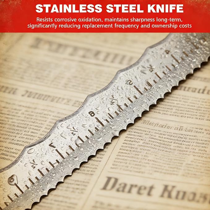 Insulation Knife with Measuring Scale, Stainless Steel Double-Sided Serrated