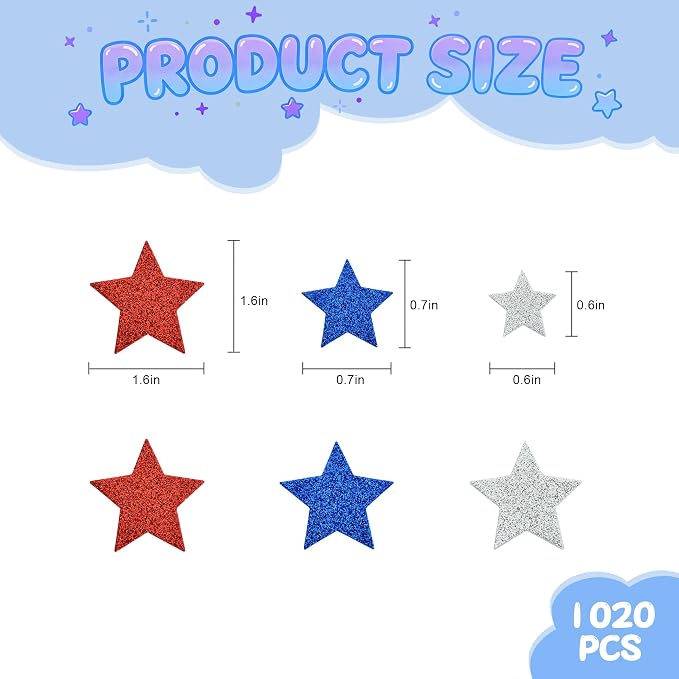 BEISHIDA 1020 PCS Glitter Foam Stickers