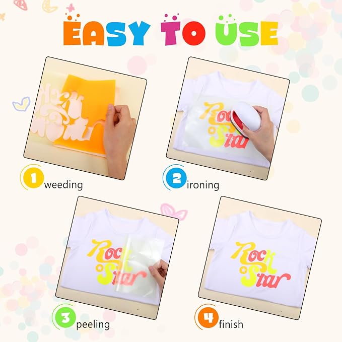 Tintnut Light Yellow Neon Heat Transfer Vinyl, easy cut & weed, stretch washable