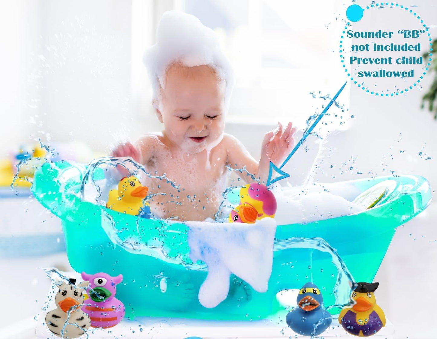 Assorted Rubber Ducks Toy Duckies for Kids and Toddlers, Bath Birthday Baby Showers Classroom, Summer Beach and Pool Activity, 2" Inches (25-Pack)