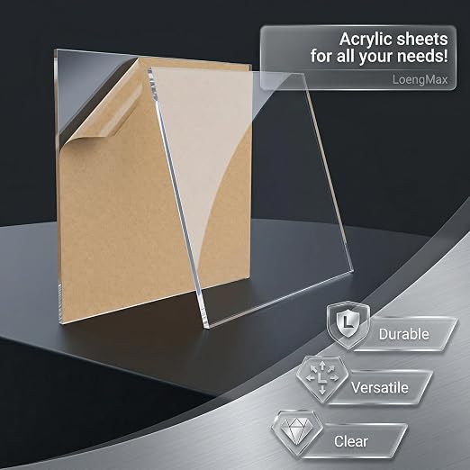 1/8" Thick Clear Acrylic Sheet 11" x 11"