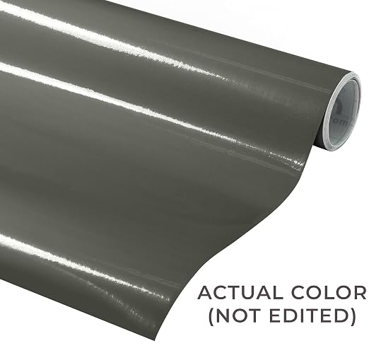 VViViD DECO65 Dark Grey Gloss Permanent Adhesive Craft Vinyl