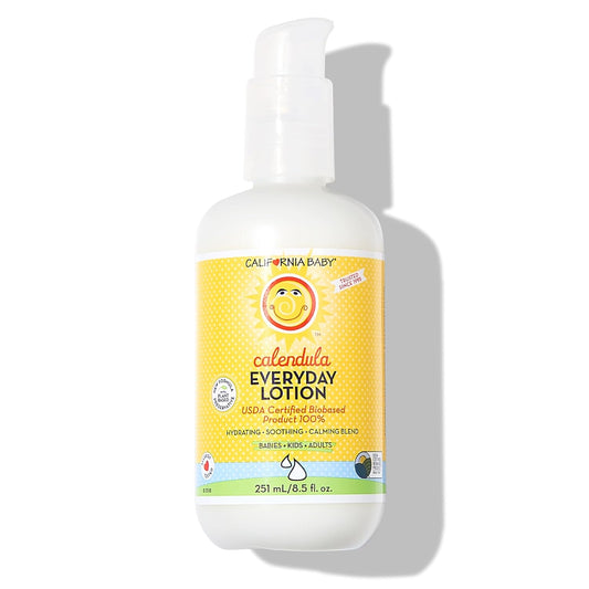 California Baby Calendula Lotion | 100% Plant-Based Moisturizer | Lavender Baby Lotion | Face Moisturizer For Dry Skin | Hypoallergenic | 8.5 oz.