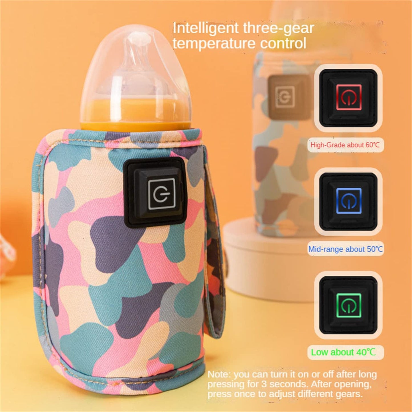 USB Milk Warmer Bag - 2023 New Fast Bottle Warmer for Travel, Portable Car Bottle Warmer for Travel, on The Go Bottle Warmer with USB Cables, Gentle Warmth Maintain Perfect Temperature (White)