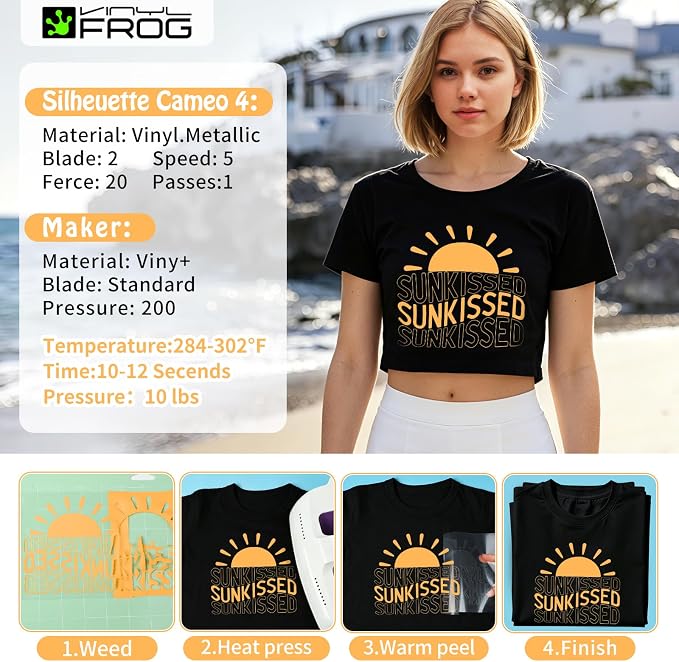 VINYL FROG Pale Orange Heat Transfer Vinyl Roll 12" x5ft Matte HTV Vinyl |
