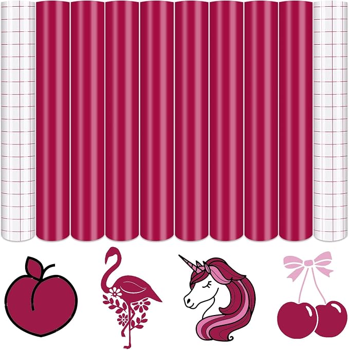 Tintnut Magenta Permanent Vinyl 8 Sheets 12''x10'' Adhesive Vinyl | Solid color