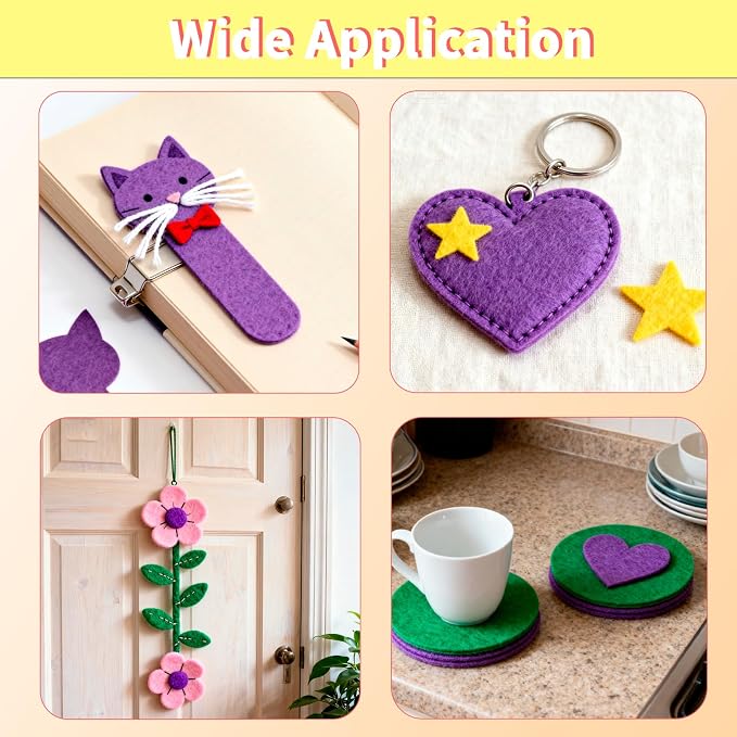 120 Pcs Craft Felt Sheets, 8 x 12 inch Soft Felt Squares