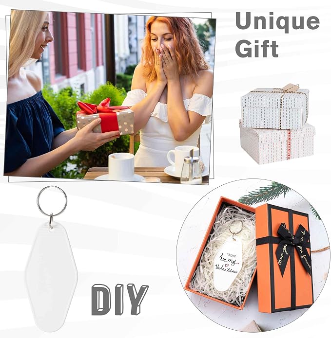 Yoption 20pcs Blank Motel Keychain Bulk