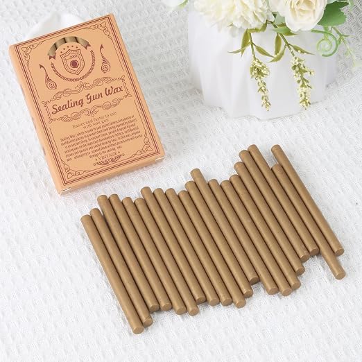 Dark Bronze Sealing Wax Sticks, WASOHLING 20Pcs Glue Gun Wax Seal Sticks