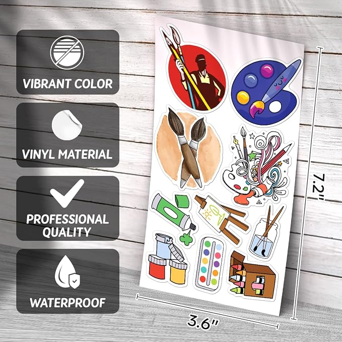 Cute Cartoon Art Supplies Vinyl Stickers Pack