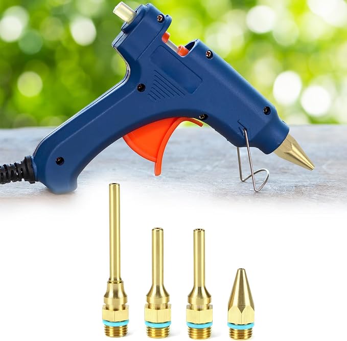 QWORK 4Pcs Pure Copper Glue Gun Nozzle Set