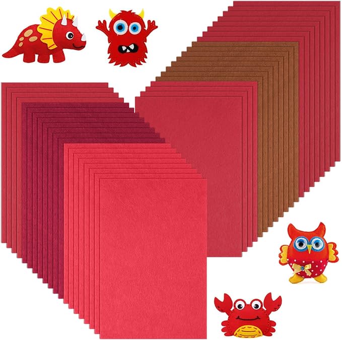 Ainiv 40pcs 8×12 inches Coloured Felt Fabric Sheets, Fabrics DIY Craftwork