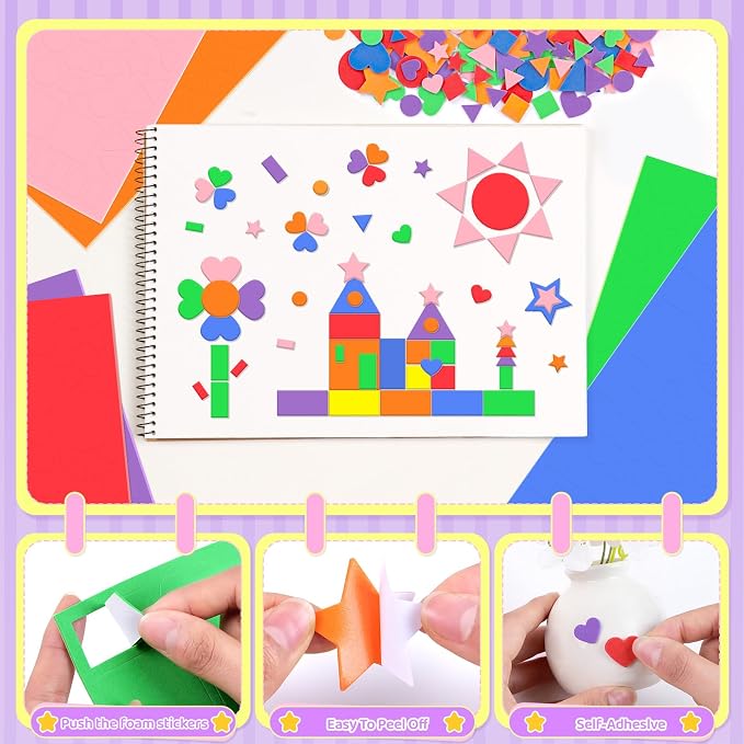 1200Pcs Foam Stickers Foam Shape Stickers