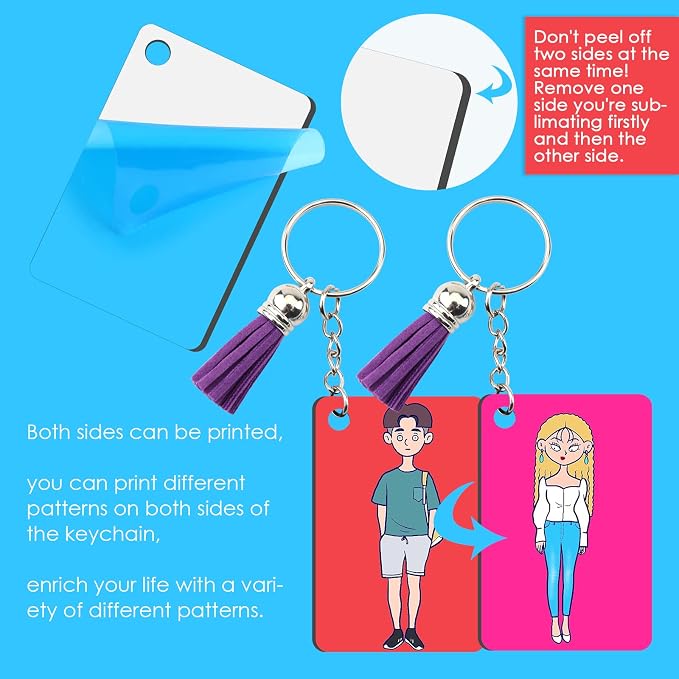 HTVRONT Sublimation Keychain Blanks