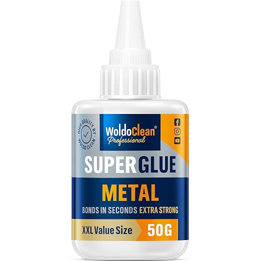 WoldoClean Metal Super Glue 50g Extra Strong Adhesive | Heavy Duty Waterproof