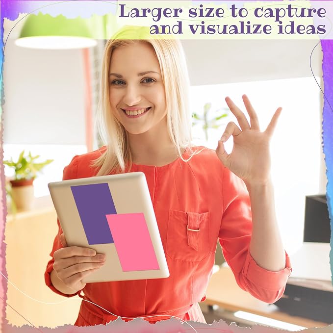 Kajaia 24 Pads Full Adhesive Sticky Notes Colorful Sticky Notes Adhesive Memo