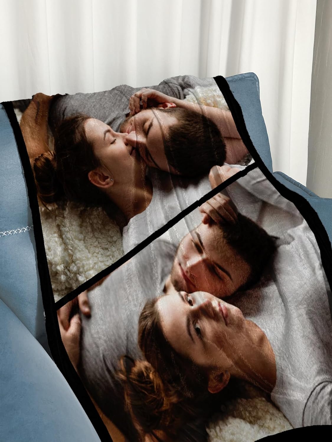 Personalized Photos Blanket Custom Blanket with Picture Text Customizable Flannel Blankets Gifts for Birthday Christmas Valentines Day, 40 * 50in