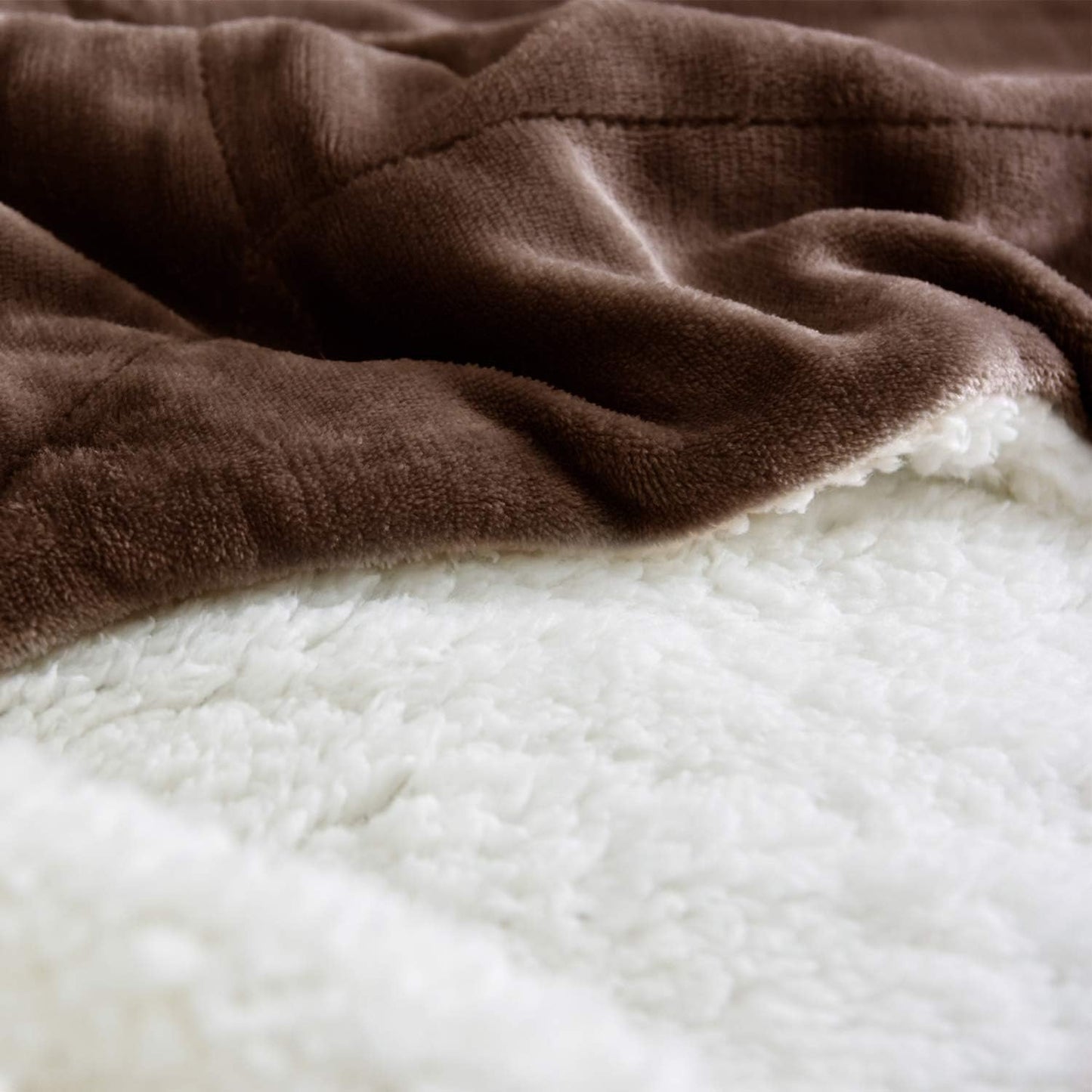 NANPIPER Sherpa Blanket Warm Blankets for Winter Super Soft Fuzzy Flannel Fleece/Wool Like Reversible Velvet Plush Couch Blanket Lightweight(Brown Throw Size 50"x60")