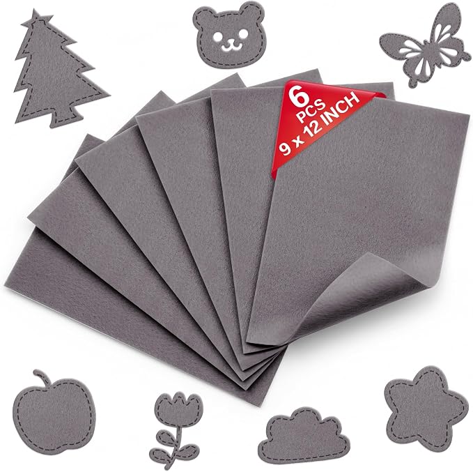 Dark Gray Soft Felt Sheets for Crafts, 1.6mm Thick, Kids' Crafts, DIY Projects