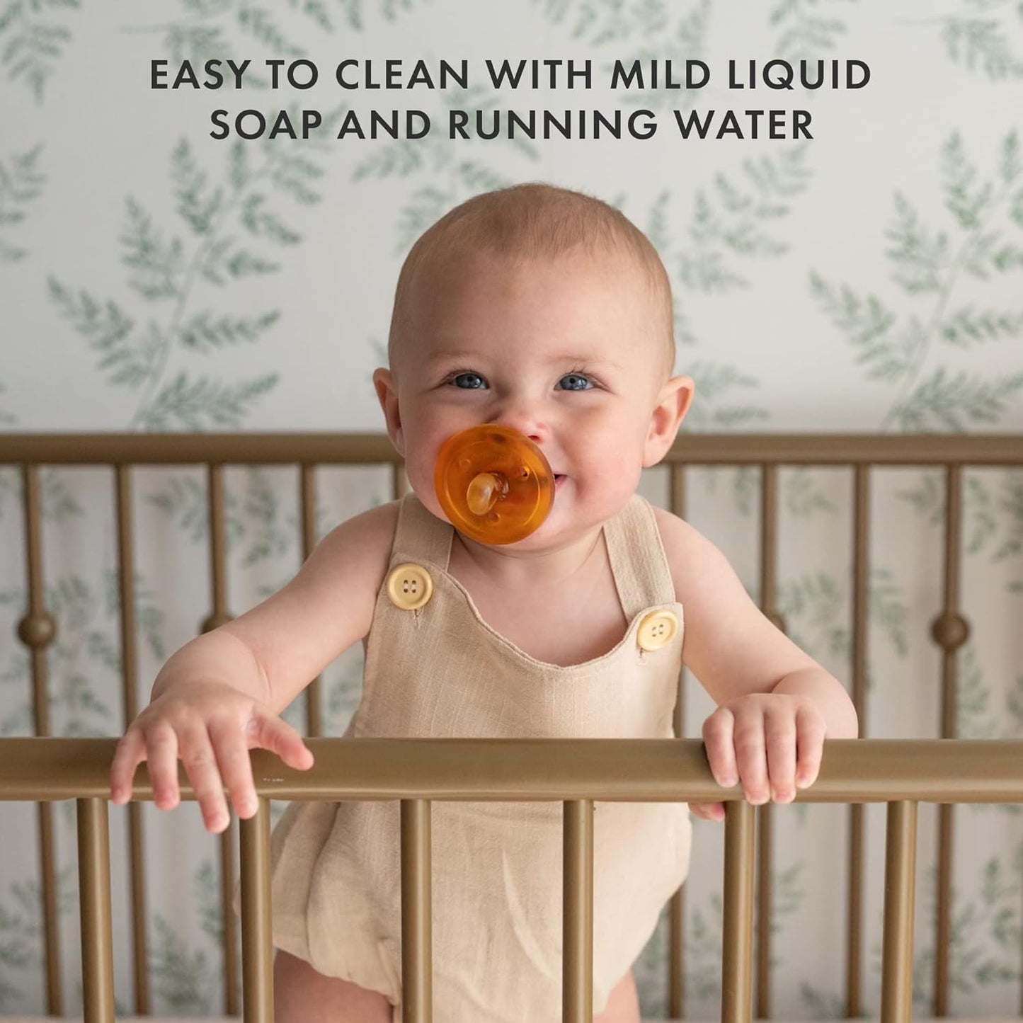 Natursutten Pacifiers 0-6 Months - 1-Pack Original Shield Round Nipple Natural Rubber Safe & Soft BPA-Free for Breastfeeding Babies - Newborn Pacifiers Made in Italy