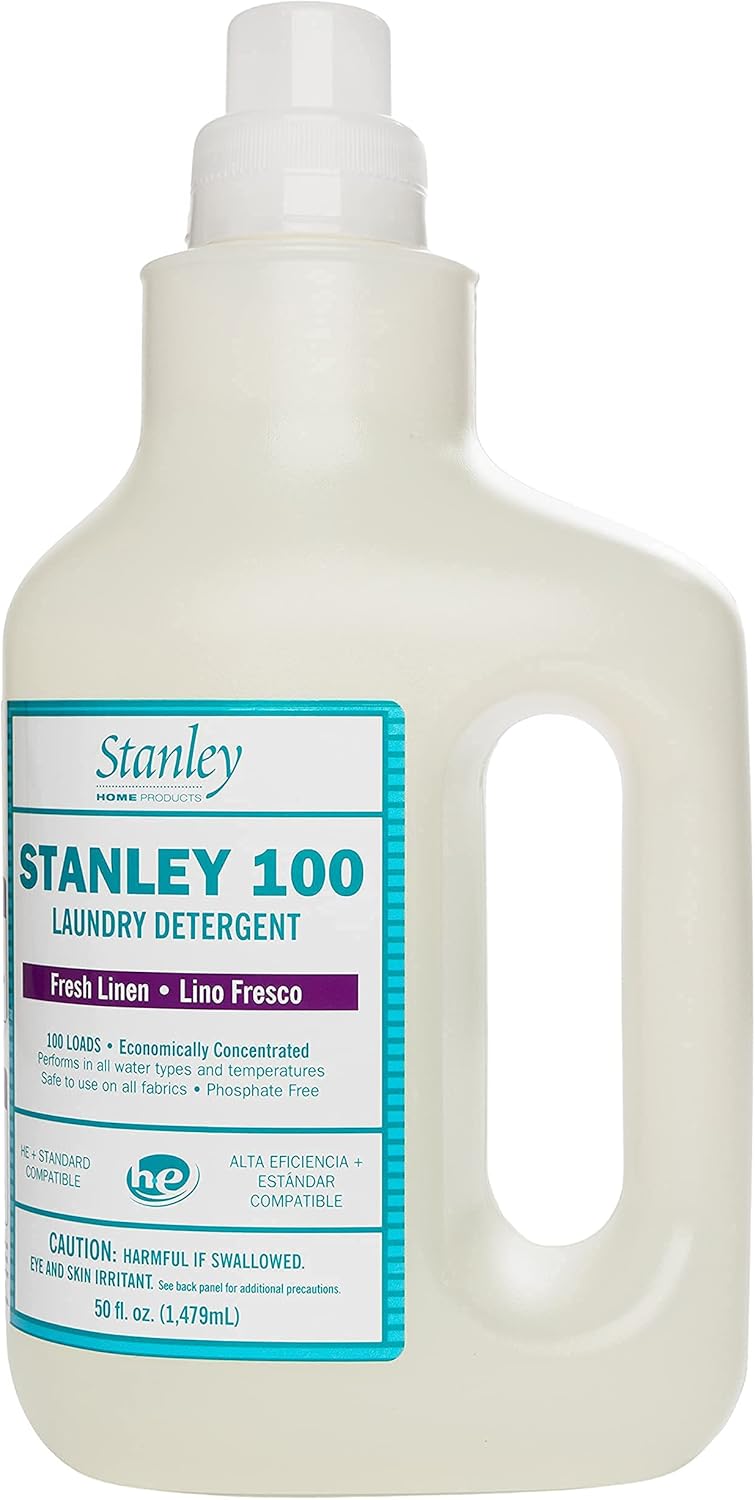 Stanley Home Products 100 Laundry Detergent - Fresh Linen Scent, Skin & Color Safe Fabric Cleaner For Washing Infant/Baby Clothes, Sheets & Delicate Cloth (Pack of 2)