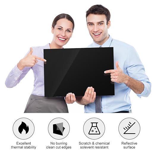 Juexica 1 Pcs 24'' x 36'' Black Acrylic Sheet 1/4'' Thick Cast Acrylic Sheet