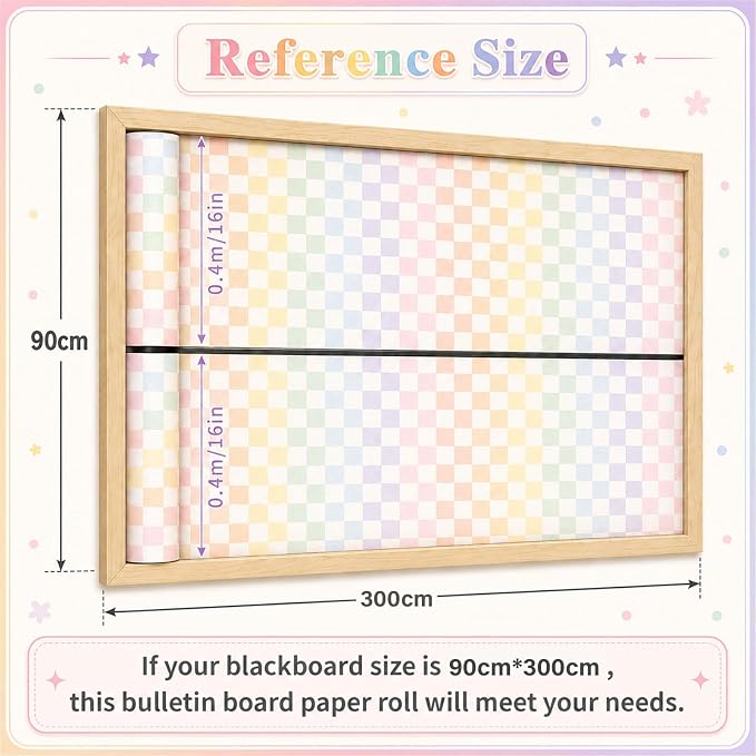 Colorful Checkered Bulletin Board Roll Non-Woven Fabric Poster 16in X 20ft |