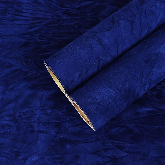 CHIHUT 12''x100'' Self Adhesive Velvet Drawer Liner Roll Thick Removable Dark