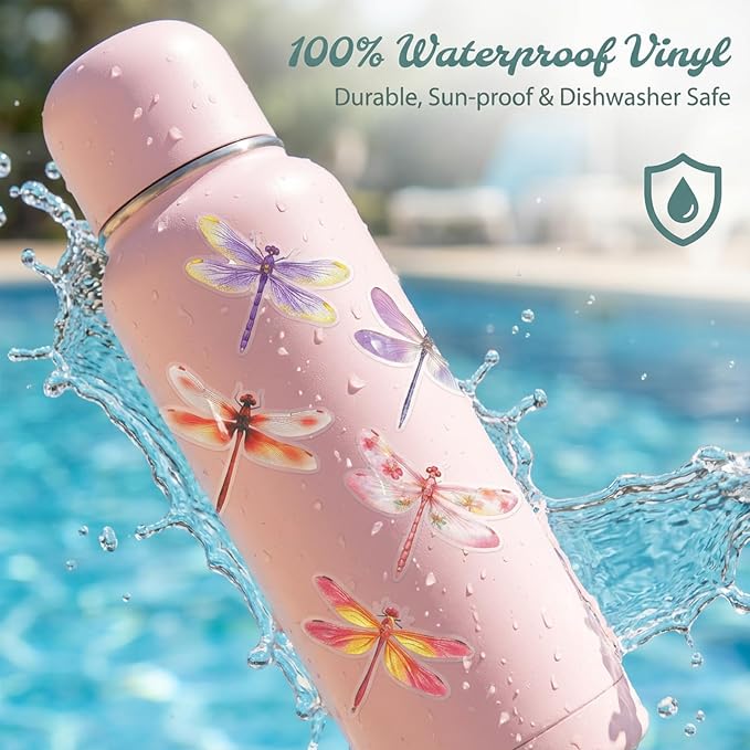 50Pcs Transparent Dragonfly Stickers