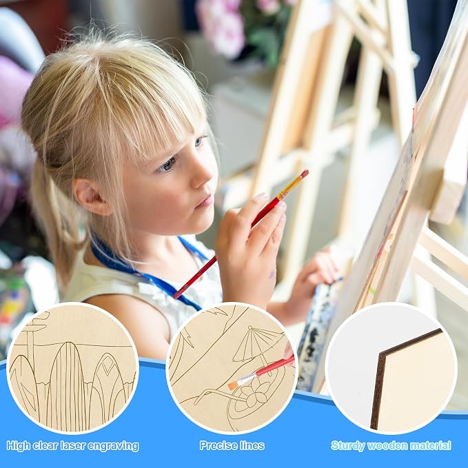 COCHIE 10 Pieces Large Summer Unfinished Wood Crafts to Paint