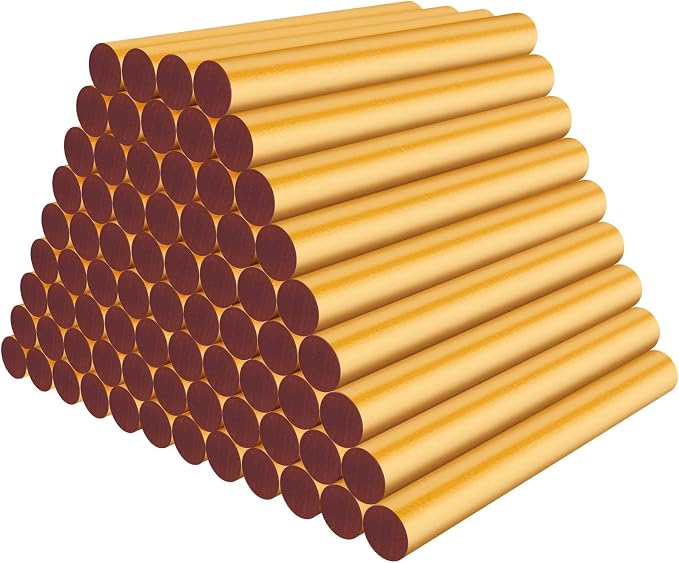 72 Pack Metallic Gold Hot Glue Sticks Full Size, 0.43x4 in Sealing Wax Sticks