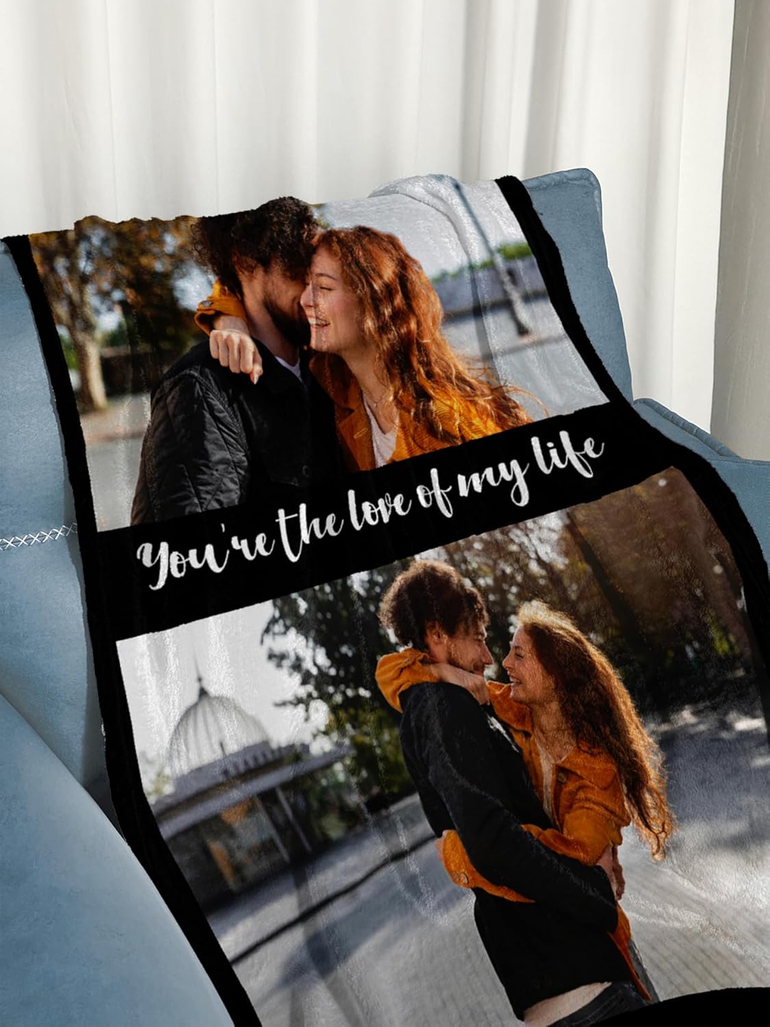 Personalized Blanket with Photos Text Custom Blanket Thows with Picture Customizable Photo Blankets Gifts for Mom Dad Couple Girlfriend Boyfriend Wife Husband, 50 * 60in