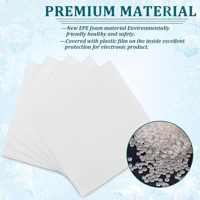 100 Pack Foam Pouches 12x12 Inch, Cushion Foam Wrap Pouches Protect Mugs