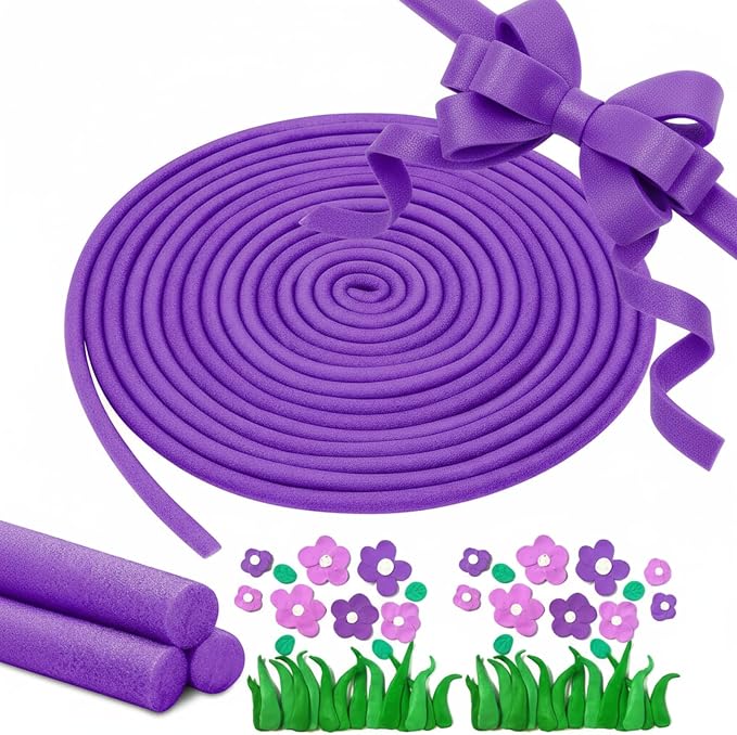 Frienda 5/8 Inch x 40 Ft Light Purple Foam Noodles