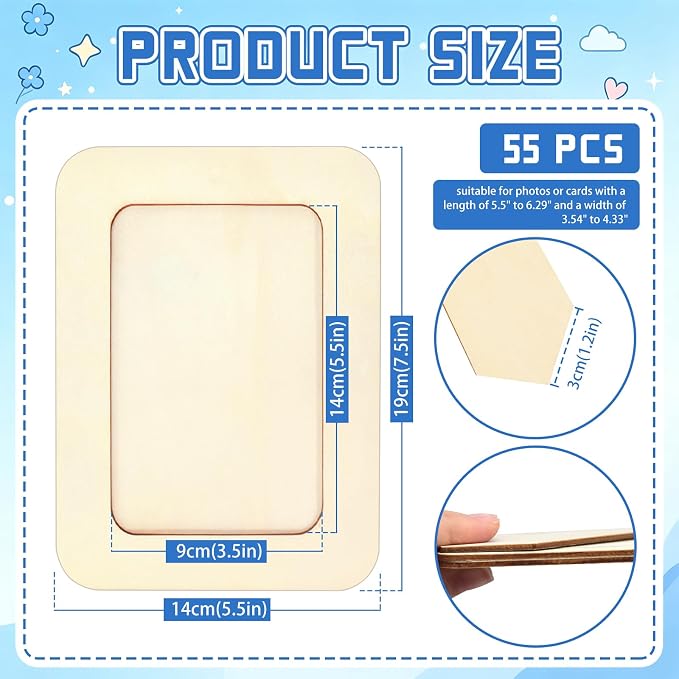 VOKOY 55 Pack Wooden Picture Frames