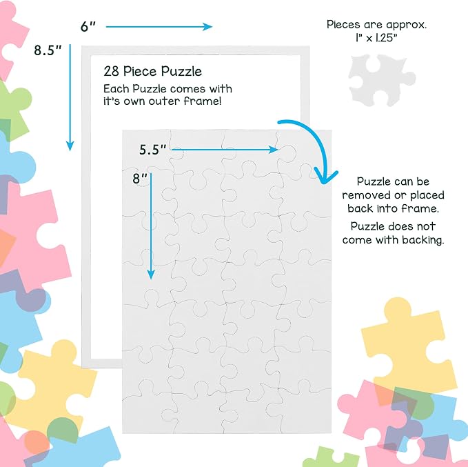 Hygloss 8 Blank Jigsaw Puzzles