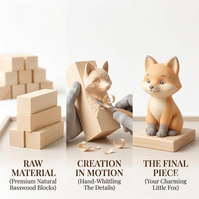 12 Pack Basswood Carving Blocks Set, 5 x 1.5 x 1.5 Inch Unfinished Wood Blocks