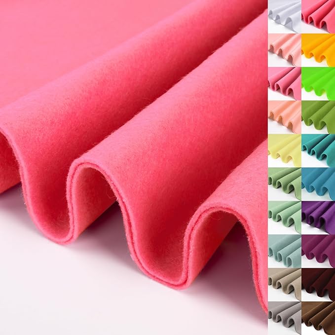 Neon Red Large Felt Fabric 36" X 36 "1.4 mm 1 Square Yard | Soft Felt Fabric