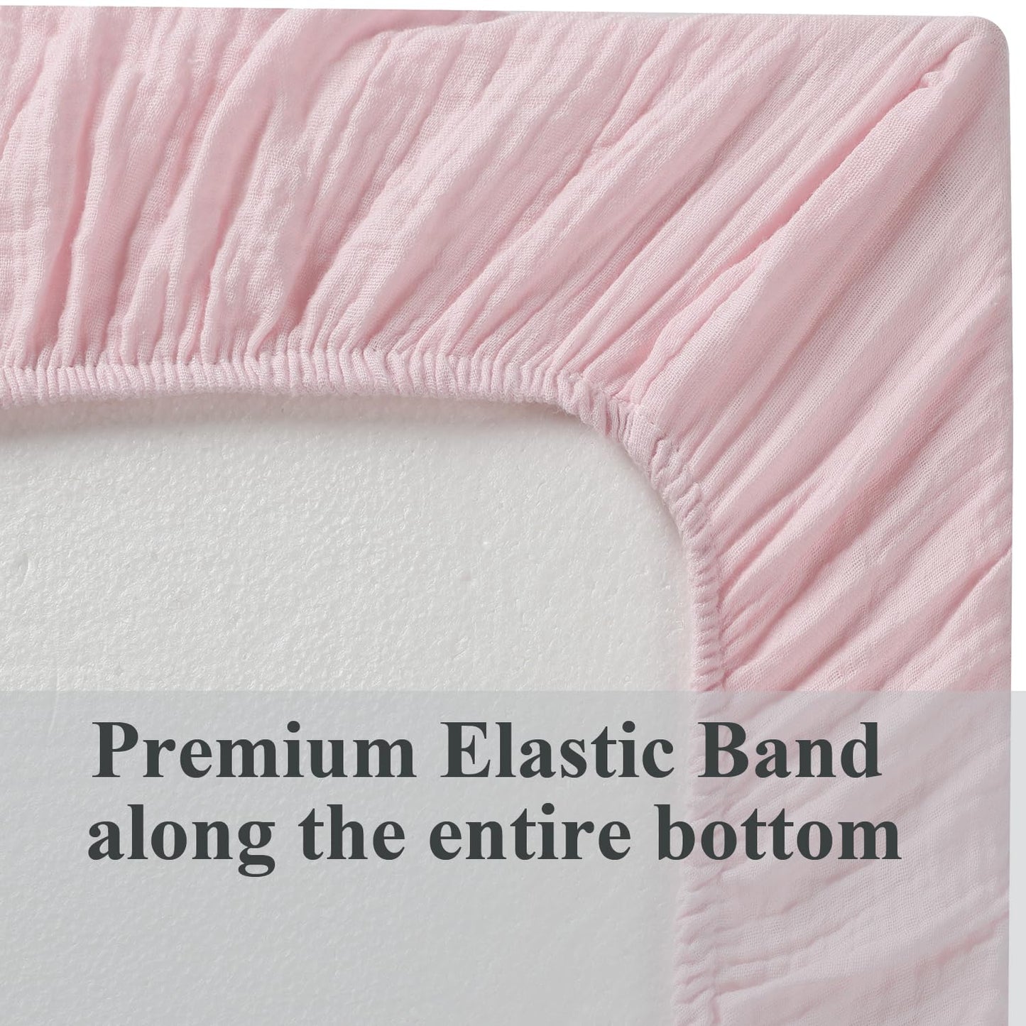 Muslin Bassinet Sheet Compatible with AMKE 3 in 1 Bassinet(35 X 20), Milliard, TCBunny Bassinet, 2 Pack Cotton Stylish Boho Fitted Bassinet Sheets for Baby Grey & Pink