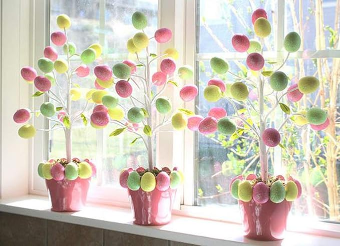 DIYASY 50 Pcs Foam Eggs, 3.5-7cm White Foam Eggs Shape Smooth Mixed Craft