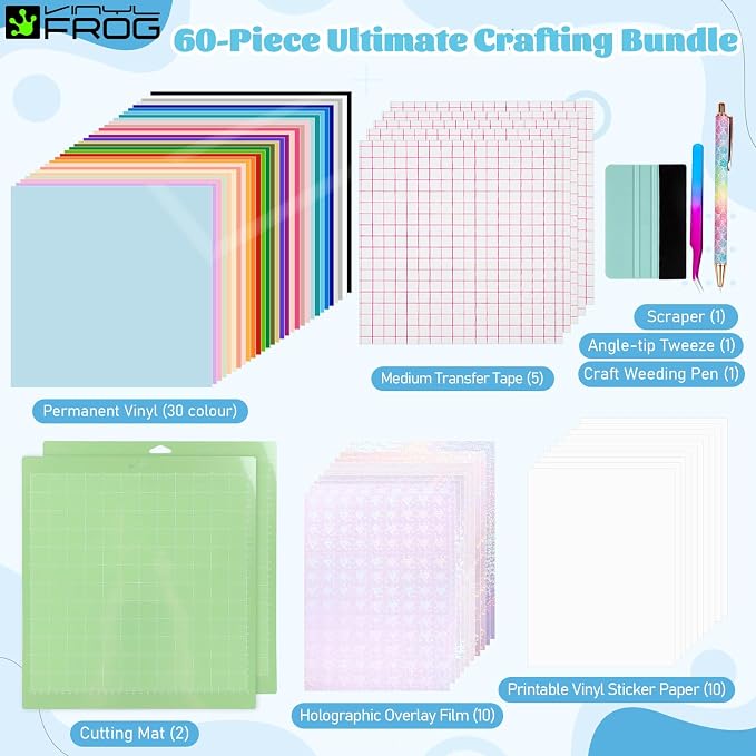VINYL FROG 60PCS Accessories Bundle
