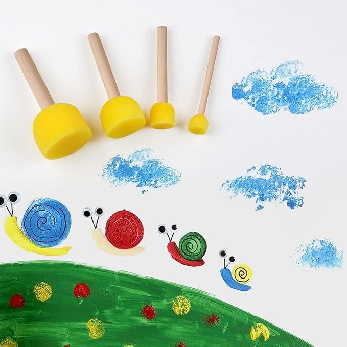 vivinin 90 Pcs Round Sponges Brush Set, Round Sponge Brushes